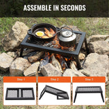 Darrahopens Occasions > Christmas > Outdoor Decorations & Lights VEVOR Folding Campfire Grill Portable Camping Fire Pit Steel Outdoor BBQ Picnic