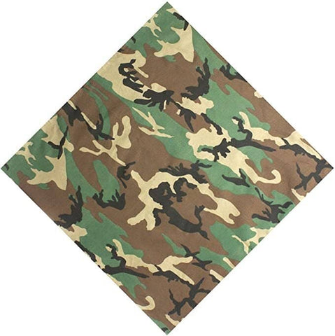 Darrahopens Occasions > Costumes BANDANA Paisley 100% COTTON Head Wrap Durag Bandanna Summer Biker Scarf Mask - Army Camouflage