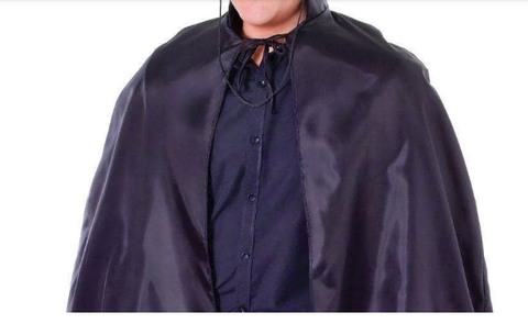 Darrahopens Occasions > Costumes Black Adult Cape Costume Halloween Cloak Bandit Vampire Witch Wizard Fancy Dress