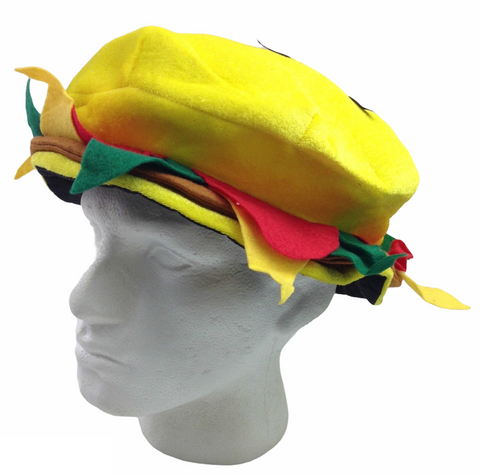 Darrahopens Occasions > Costumes BURGER HAT Costume Party Adult Unisex Novelty Cap Funny Fast Food Hamburger
