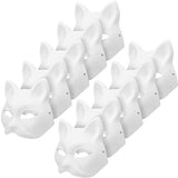 Darrahopens Occasions > Costumes > Costumes & Accessories 10 Paintable Cat Masks - DIY Animal Costume Masks - White Masks - Half-Used for Masquerade - Halloween - Cosplay Masks for Kids - Party Costume Supplies