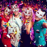 Darrahopens Occasions > Costumes > Costumes & Accessories 10 Paintable Cat Masks - DIY Animal Costume Masks - White Masks - Half-Used for Masquerade - Halloween - Cosplay Masks for Kids - Party Costume Supplies