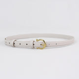 Darrahopens Occasions > Costumes > Costumes & Accessories 100CM White Elegant French Gold Buckle Genuine Leather Belt - Luxurious Lightweight Women's Waist Belt