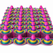 Darrahopens Occasions > Costumes > Costumes & Accessories 100x Rainbow Mexican SOMBRERO Fancy Dress Straw Party Costume Hat Cap In Australia - Darrahopens