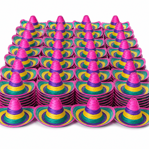 Darrahopens Occasions > Costumes > Costumes & Accessories 100x Rainbow Mexican SOMBRERO Fancy Dress Straw Party Costume Hat Cap In Australia - Darrahopens