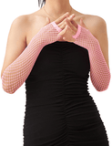 Darrahopens Occasions > Costumes > Costumes & Accessories 12x Long Elbow Length Fishnet Gloves Fingerless 70s 80s Womens Costume Party Bulk in Light Pink