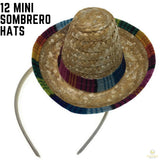 Darrahopens Occasions > Costumes > Costumes & Accessories 12x MINI SOMBRERO HATS on Headband Mexican Spanish Fiesta Party Costume BULK