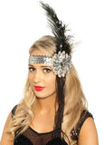 Darrahopens Occasions > Costumes > Costumes & Accessories 1920s Deluxe Flapper Headband in Black and Silver