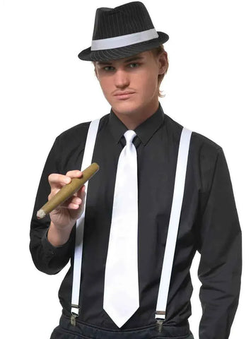 Darrahopens Occasions > Costumes > Costumes & Accessories 1920s White Satin Gangster Costume Tie