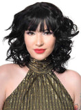 Darrahopens Occasions > Costumes > Costumes & Accessories 1970s Shag Style Womens Black Costume Wig with Fringe