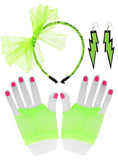 Darrahopens Occasions > Costumes > Costumes & Accessories 1980s Neon Green 3 Piece Costume Accessory Set