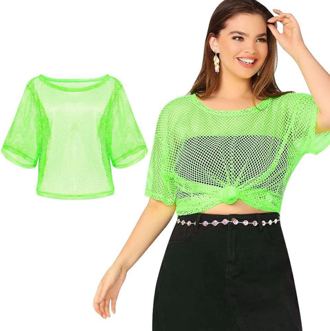 Darrahopens Occasions > Costumes > Costumes & Accessories 1980s Neon Party Costume Set for Women Girls Retro Theme Outfit Accessories 1PCS