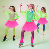 Darrahopens Occasions > Costumes > Costumes & Accessories 1980s Neon Party Costume Set for Women Girls Retro Theme Outfit Accessories 1PCS