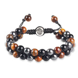 Darrahopens Occasions > Costumes > Costumes & Accessories (2-Pack) Triple Protection Crystal Bracelet Set - Hand-Braided Tiger Eye, Black Onyx & Hematite
