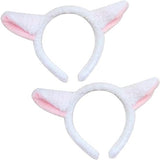 Darrahopens Occasions > Costumes > Costumes & Accessories 2-Piece Animal Headbands - With Sheep Ears - Cute Headbands for Adults and Kids to Role Play - White and Pink Sheep Costume Accessories