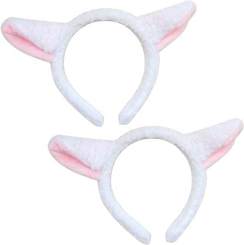 Darrahopens Occasions > Costumes > Costumes & Accessories 2-Piece Animal Headbands - With Sheep Ears - Cute Headbands for Adults and Kids to Role Play - White and Pink Sheep Costume Accessories