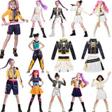 Darrahopens Occasions > Costumes > Costumes & Accessories 2025 Demon Hunter K-Pop Costume | Halloween Outfit Women Kids Cosplay Zoe 2-piece set_OF Zoe 2-piece set 140cm
