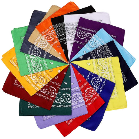 Darrahopens Occasions > Costumes > Costumes & Accessories 20x BANDANA Paisley 100% COTTON Head Wrap Durag Bandanna Scarf Mask BULK - Assorted Colour Pack
