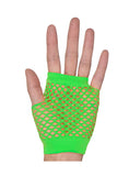 Darrahopens Occasions > Costumes > Costumes & Accessories 24 Pair Fishnet Gloves Fingerless Wrist Length 70s 80s Costume Party Fluro Green