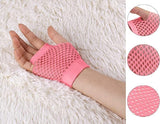 Darrahopens Occasions > Costumes > Costumes & Accessories 24 Pair Fishnet Gloves Fingerless Wrist Length 70s 80s Costume Party Light Pink