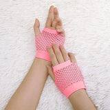 Darrahopens Occasions > Costumes > Costumes & Accessories 24 Pair Fishnet Gloves Fingerless Wrist Length 70s 80s Costume Party Light Pink