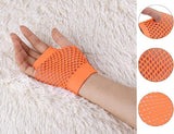 Darrahopens Occasions > Costumes > Costumes & Accessories 24 Pair Fishnet Gloves Fingerless Wrist Length 70s 80s Costume Party - Orange