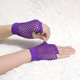 Darrahopens Occasions > Costumes > Costumes & Accessories 24 Pair Fishnet Gloves Fingerless Wrist Length 70s 80s Costume Party - Purple