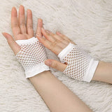 Darrahopens Occasions > Costumes > Costumes & Accessories 24 Pair Fishnet Gloves Fingerless Wrist Length 70s 80s Costume Party - White