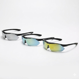 Darrahopens Occasions > Costumes > Costumes & Accessories 3 PCS Outdoor Cycling Sunglasses Set Black Frame Sports Glasses Silver Gold and Light Colorful Mirror Lenses UV Protection Unisex Running Fishing