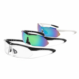 Darrahopens Occasions > Costumes > Costumes & Accessories 3 PCS Outdoor Cycling Sunglasses Set Sports Glasses Clear and Colorful Mirrored Lenses Black and White Frames UV Protection Unisex Running MTB