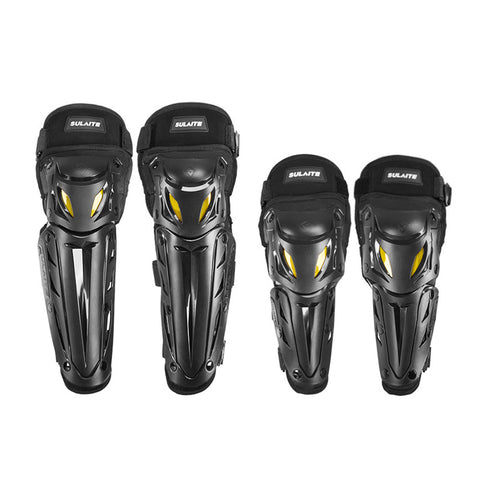 Darrahopens Occasions > Costumes > Costumes & Accessories 4 Piece Motorcycle Protective Gear Set Knee Pads and Elbow Guards Motocross Shin Armour Quick Release Hard Shell Adjustable Black