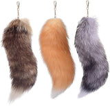 Darrahopens Occasions > Costumes > Costumes & Accessories 40cm Therian Fox Tail with Lock, Fluffy Faux Fur Fox Tail Keychain Faux Wolf Tail Cosplay Handbag Accessory Costume for Women Adult_tfrf