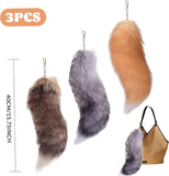 Darrahopens Occasions > Costumes > Costumes & Accessories 40cm Therian Fox Tail with Lock, Fluffy Faux Fur Fox Tail Keychain Faux Wolf Tail Cosplay Handbag Accessory Costume for Women Adult_tfrf