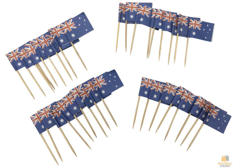 Darrahopens Occasions > Costumes > Costumes & Accessories 50pcs AUSTRALIA FLAG Food Picks Toppers Australia Day Aussie Party Decoration