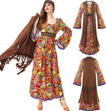Darrahopens Occasions > Costumes > Costumes & Accessories 60s Hippie Dress Set for Women, 70s Disco Halloween Costume Outfit with Accessories