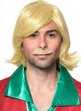 Darrahopens Occasions > Costumes > Costumes & Accessories 70s Newsreader Mens Golden Blonde Wig with Moustache