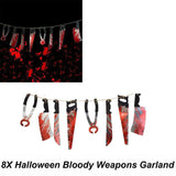 Darrahopens Occasions > Costumes > Costumes & Accessories 8Pcs Hanging Bloody Weapons Halloween Horror Props Garland Banner Decoration Au