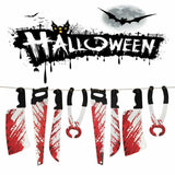 Darrahopens Occasions > Costumes > Costumes & Accessories 8Pcs Hanging Bloody Weapons Halloween Horror Props Garland Banner Decoration Au