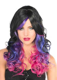 Darrahopens Occasions > Costumes > Costumes & Accessories Ada Deluxe Black and Purple Curly Womens Wig