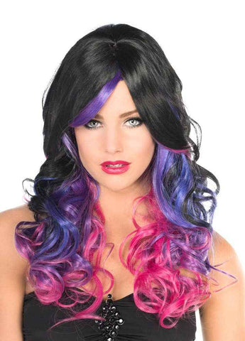 Darrahopens Occasions > Costumes > Costumes & Accessories Ada Deluxe Black and Purple Curly Womens Wig