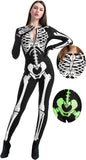 Darrahopens Occasions > Costumes > Costumes & Accessories Adult Chilren Skeleton Costume Women Glow in the Dark Skeleton Costume Halloween Fancy Dress Up Role Play Cosplay 1 XL