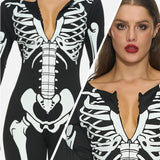 Darrahopens Occasions > Costumes > Costumes & Accessories Adult Chilren Skeleton Costume Women Glow in the Dark Skeleton Costume Halloween Fancy Dress Up Role Play Cosplay 1 XL