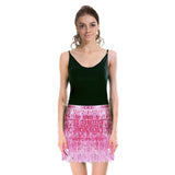 Darrahopens Occasions > Costumes > Costumes & Accessories Adult Sequin Fringe Skirt w/ Adjustable Tie Party Costume in Light Pink
