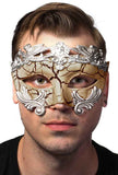 Darrahopens Occasions > Costumes > Costumes & Accessories Antique Tan and Silver Crackle Paint Masquerade Mask