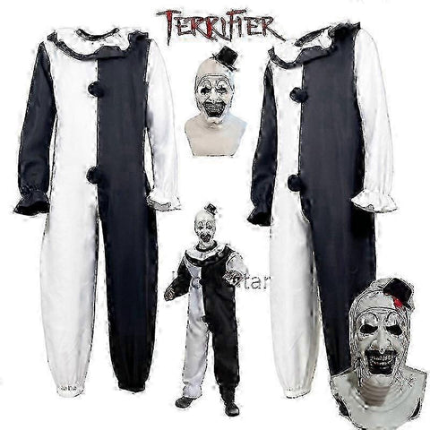 Darrahopens Occasions > Costumes > Costumes & Accessories Art The Clown Cosplay Movie Terrifier 2 Art The Clown Cosplay Costume Jumpsuit Mask Halloween Costumes Mask For Men Women