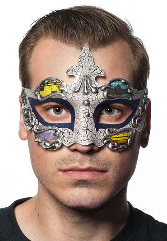Darrahopens Occasions > Costumes > Costumes & Accessories Baroque Mens Blue Masquerade Mask