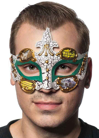 Darrahopens Occasions > Costumes > Costumes & Accessories Baroque Mens Green Masquerade Mask