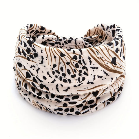 Darrahopens Occasions > Costumes > Costumes & Accessories Beige Polka dot pattern Yoga Headband – Elastic Sweat-Wicking Hairband for Women