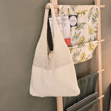 Darrahopens Occasions > Costumes > Costumes & Accessories Beige splicing Bohemian Knit Shoulder Bag - Hand-Woven Crochet Tote for Women