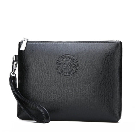Darrahopens Occasions > Costumes > Costumes & Accessories Black Classic Men's PU Leather Clutch Bag - Slim Business Wristlet & Travel Pouch